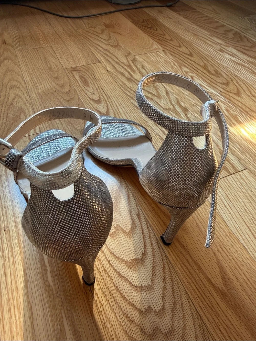 Stuart Weitzman Silver Metallic Nudist sandals
